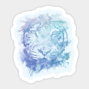 Abstract Watercolor Tiger Portrait / Face Sticker